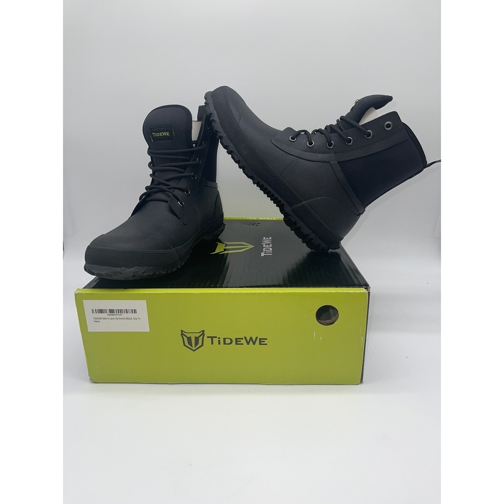 TIDEWE Rubber Boots Men's Sz 5 with 5.5 mm Neoprene with Steel Shank Waterproof